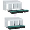 vidaXL Chicken Nesting Box 3 Compartments Wall-Mounted Galvanised Steel