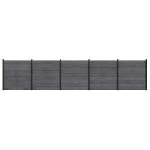 vidaXL Fence Panel 5 pcs WPC and Aluminium Grey