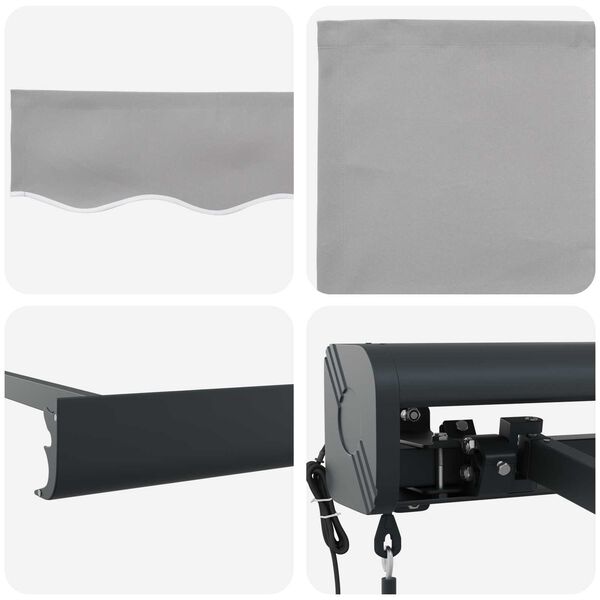 vidaXL Awning Light Grey 300 x 250 x 165 cm Polyester and Aluminium