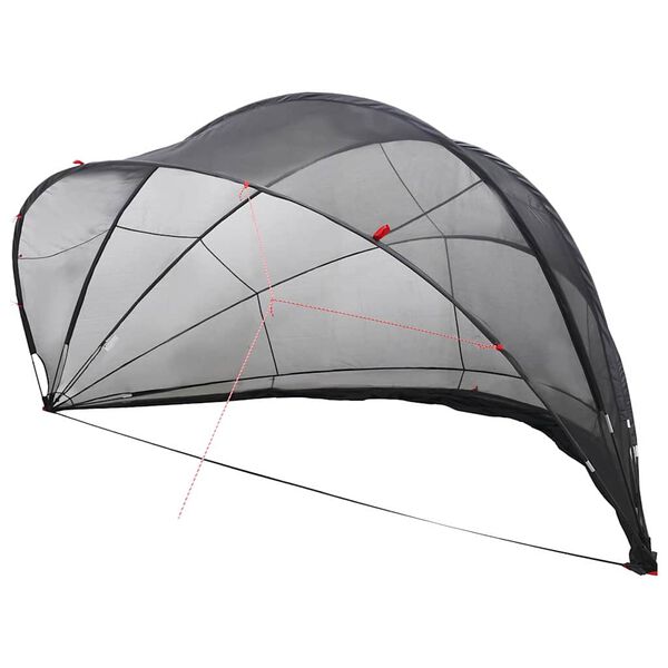vidaXL Pool Dome Folding Manual Black 546 x 516 x 250 cm