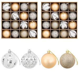 vidaXL Christmas Ball Set 32 pcs Gold Dia. 6 cm Plastic