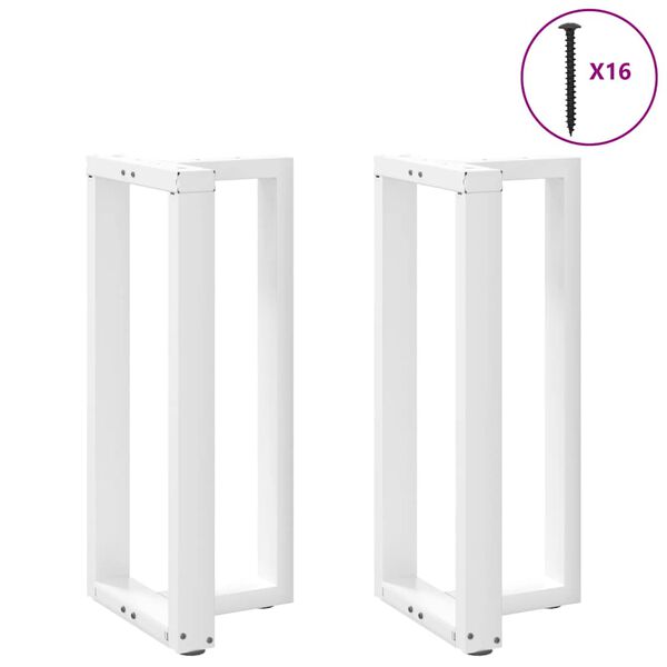 vidaXL Bar Table Legs T-Shaped&nbsp;2 pcs White 50x35x(90-91) cm Steel