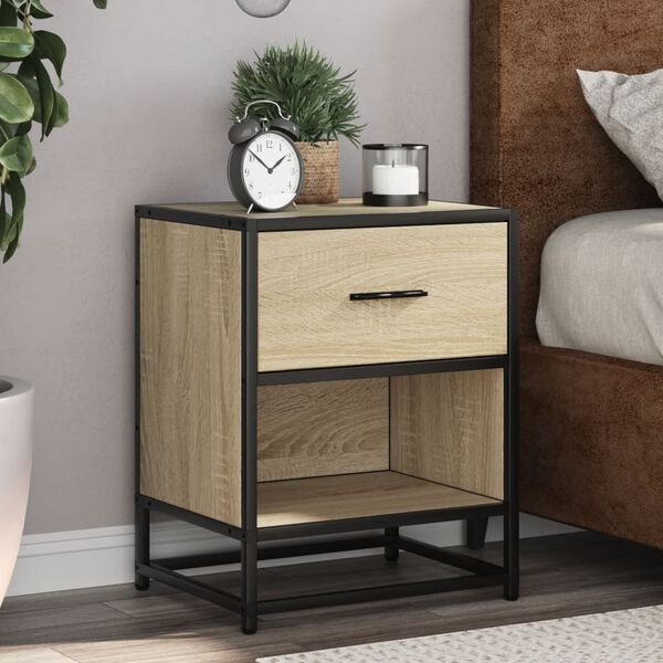 vidaXL Bedside Cabinet Sonoma Oak 40x31x50 cm Engineered Wood