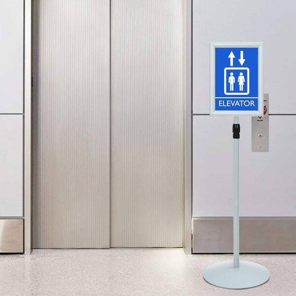 vidaXL Pedestal Poster Stand Silver 33 x 33 x 123 cm PVC and Steel