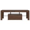 vidaXL TV Cabinet with LED Lights Brown Oak 120x35x40 cm