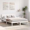 vidaXL Bed Frame with Headboard White 200 x 200 cm Solid Pine Wood