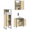 vidaXL 3 Piece Bathroom Furniture Set Sonoma Oak Engineered Wood