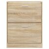 vidaXL Shoe Cabinet Oak 59x17x81 cm Engineered Wood