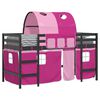 vidaXL Kids' Loft Bed with Tunnel without Mattress Pink 90x200cm