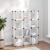 vidaXL Storage Cube Organiser with 12 Cubes and Doors Transparent PP