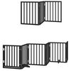 vidaXL Dog Gate with Door Foldable 12 Panels Black 600 cm Poplar Wood