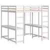 vidaXL Loft Bed with Desk and Ladder White 180x200 cm Super King Solid Wood Pine
