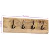 vidaXL Wall-mounted Coat Rack with 4 Hooks Solid Wood Mango