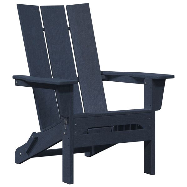 vidaXL Folding Adirondack Chair Navy 74.5 x 80.5 x 90cm HDPE