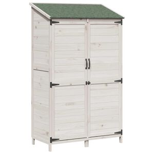vidaXL Garden Shed with Roof White 106.5 x 56 x 176 cm Solid Fir Wood