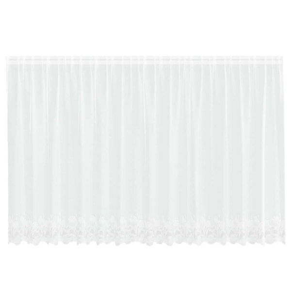 vidaXL Lace Curtain with Curtains Floral White 140 x 400 cm Polyester
