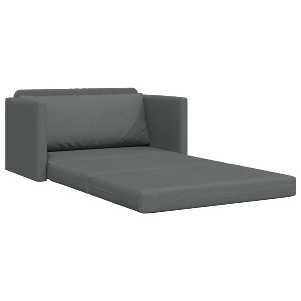 vidaXL 2-Seater Folding Sofa Bed Dark Grey 124 x 71 x 78 cm Fabric