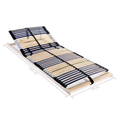 vidaXL Slatted Bed Bases 2 pcs with 42 Slats 7 Zones 70x200 cm