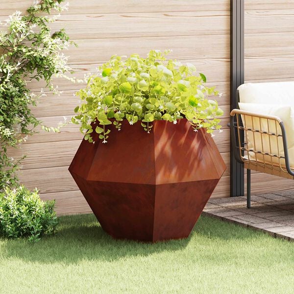 vidaXL Planter 2 pcs Rusty 100 x 100 x 80 cm Weathering Steel