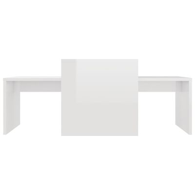 vidaXL Coffee Table Set High Gloss White 100x48x40 cm Engineered Wood