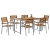 vidaXL Garden Dining Set 7 pcs Grey and brown Solid acacia wood