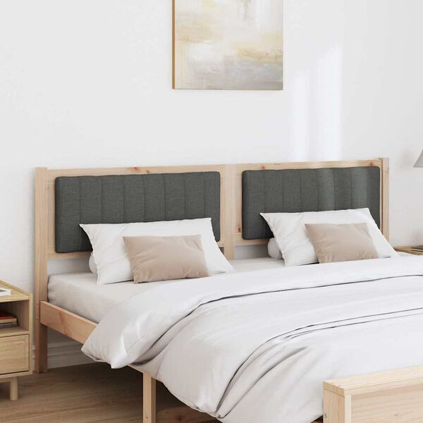vidaXL Upholstered Headboard Brown 180 cm Solid Pine Wood