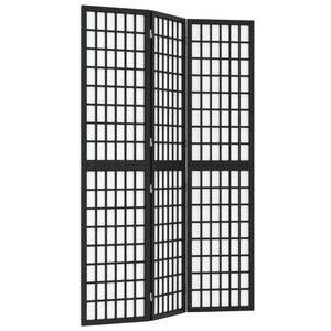vidaXL Folding 3-Panel Room Divider Japanese Style 120x170 cm Black
