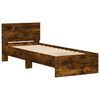 vidaXL Bed Frame without Mattress with LED Lights Smoked Oak 90x200 cm