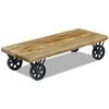 vidaXL Coffee Table | Natural Wood | Mango Wood | Rollable | Coffee Table