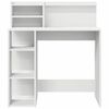 vidaXL Desk with Shelf White 90 x 48 x 101.5 cm Engineered Wood