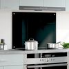 vidaXL Kitchen Backsplash Black 80x60 cm Tempered Glass