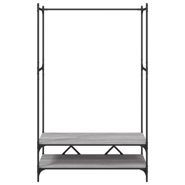 vidaXL Clothes Rack with Shelves Grey Sonoma Engineered Wood