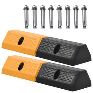 vidaXL Parking Blocks 2 pcs Rubber 49x15x9 cm