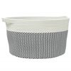vidaXL Storage Basket Grey and White Ø40x25 cm Cotton