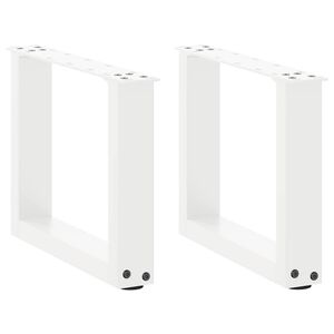 vidaXL Coffee Table Legs U-Shaped 2 pcs White 30x(30-31) cm Steel