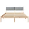vidaXL Bed frame Brown and light grey 140 x 190 cm Solid pine wood