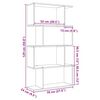 vidaXL Room Divider Bookcase 4-Tier Artisan Oak 70x24x129 cm Engineered Wood