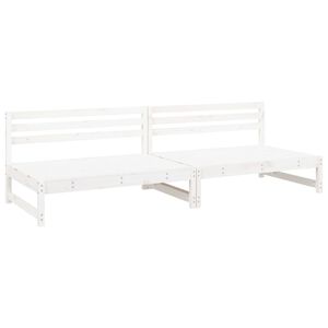vidaXL Garden Middle Sofas 2 pcs White 120x80 cm Solid Wood Pine