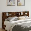 vidaXL Headboard Cabinet with LED Smoked Oak 220x16,5x103,5 cm