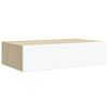 vidaXL Wall-mounted Drawer Shelf Oak and White 40x23.5x10cm MDF