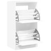 vidaXL Shoe Cabinet with 2 Flip-Drawers White 60x42x108 cm
