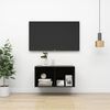 vidaXL Wall-mounted TV Cabinet High Gloss Black 37x37x72 cm Engineered Wood