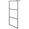 vidaXL Walk-in Shower Wall with Clear ESG Glass Black 90x195 cm
