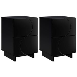 vidaXL Bedside Cabinet 2 pcs Black 33.5 x 34.5 x 50 cm Engineered Wood
