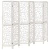 vidaXL Room Divider 6 Panels White Solid Wood Paulownia
