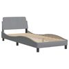 vidaXL Bed Frame "Dover" Light Grey 90x190 cm Single Fabric
