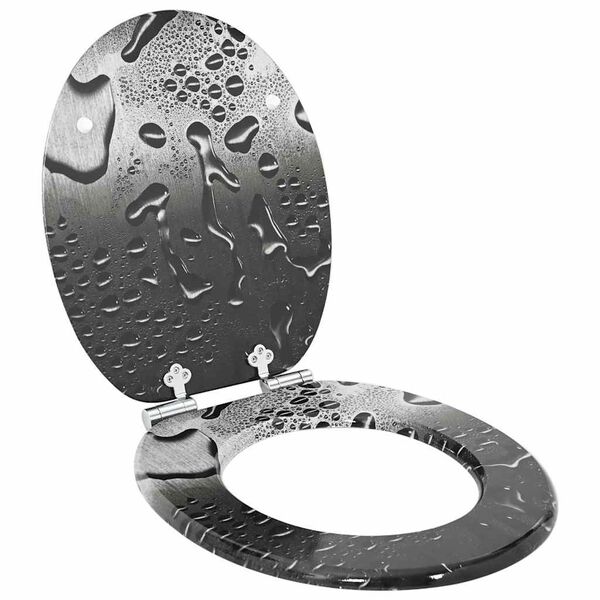 vidaXL Soft-Close Toilet Seat Grey 44 x 38 cm MDF board