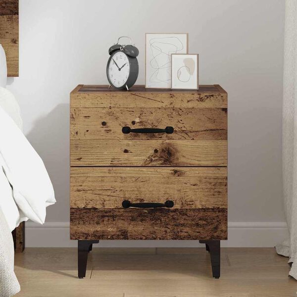 vidaXL Bed Cabinet Old Wood 40 x 35 x 47.5 cm Engineered Wood