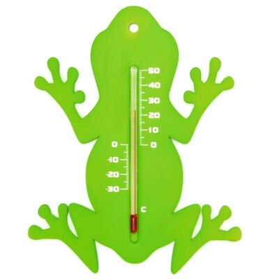 Nature Outdoor Wall Thermometer Frog Green