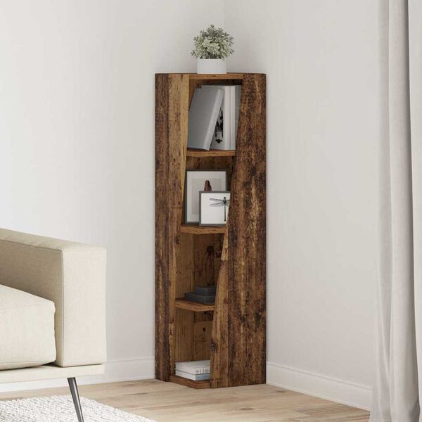 vidaXL Corner Cabinet Old Wood 27.5x27x102cm Engineered Wood